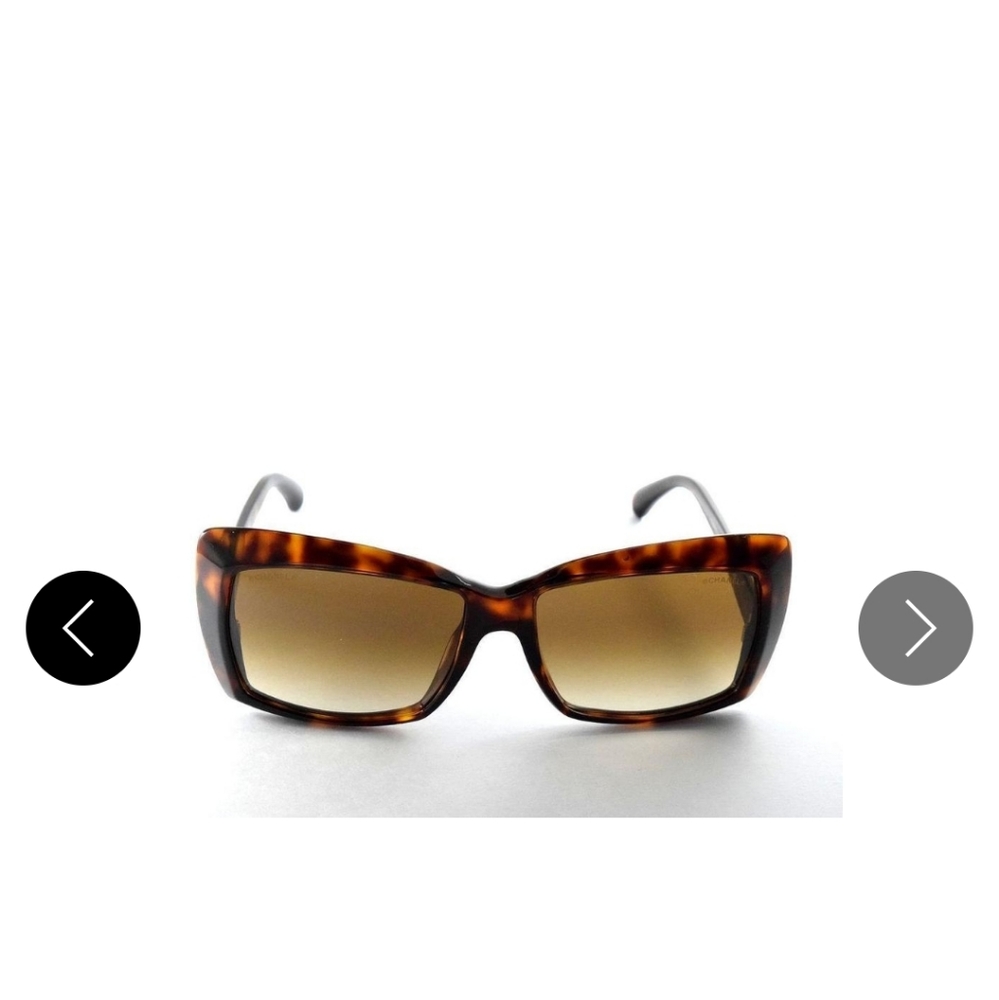 Chanel Red Havana 5366 1580/51 Dark / Brown Gradient Rectangular Sunglasses